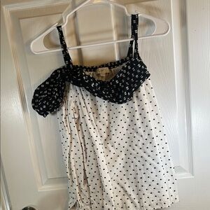 LOFT Black and White Polka Dot Blouse